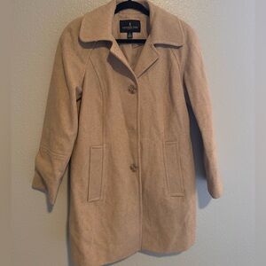 Khaki colored thick dress coat